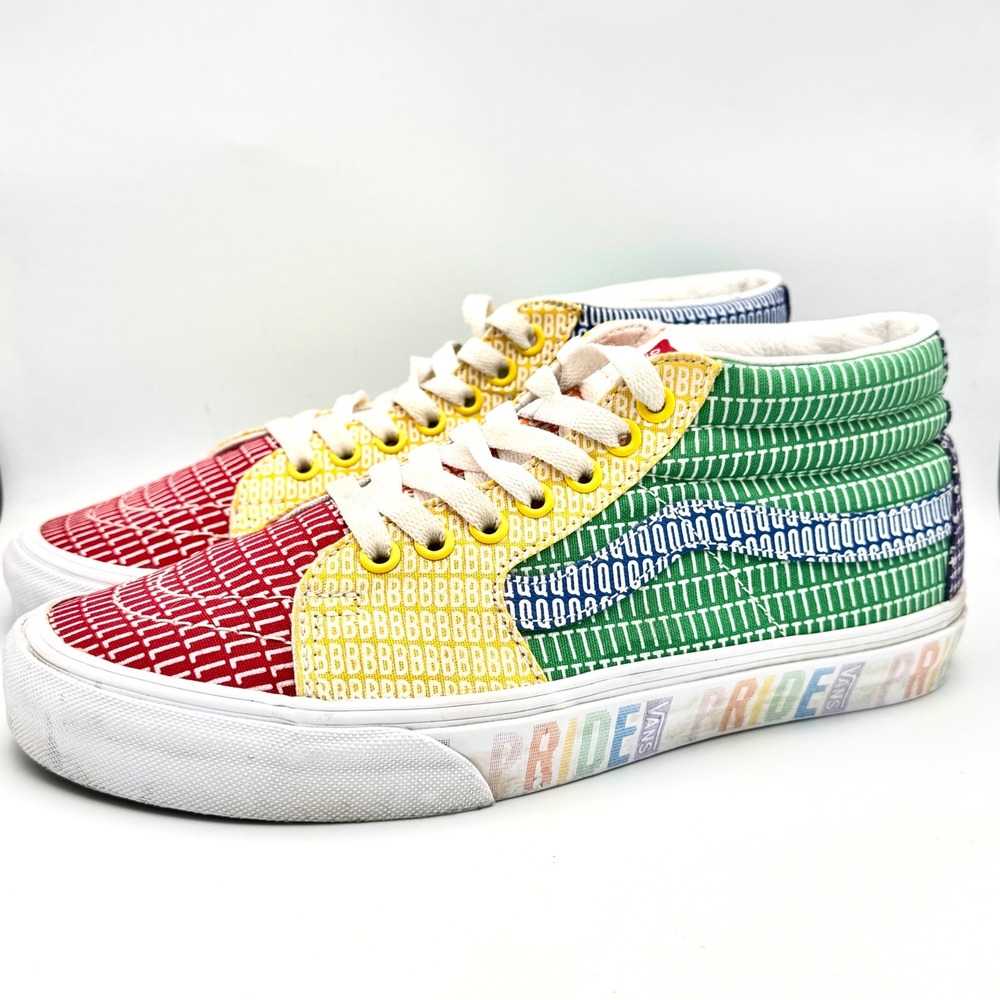Vans Sk8-Mid Pride Patchwork Multicolor Alphabet … - image 4